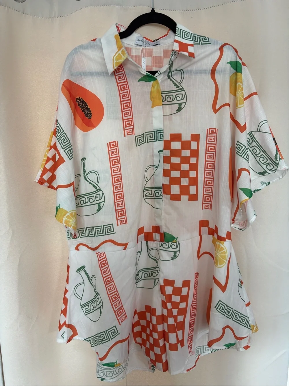 Petal + Pup NWOT Mediterranean Print Romper Women’s Large